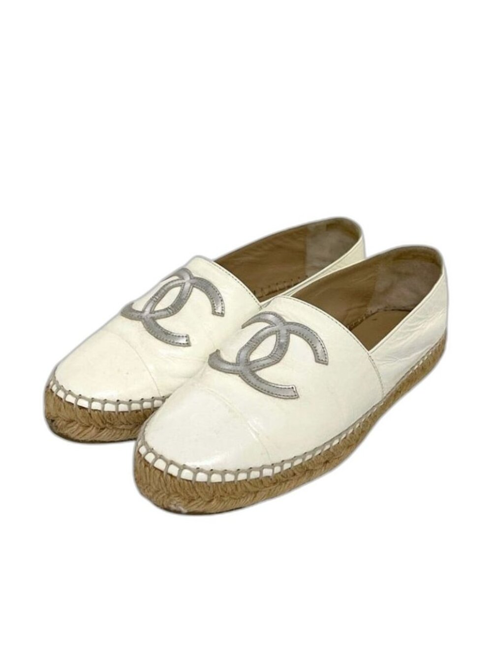 Chanel Espadrilles White CC Logo